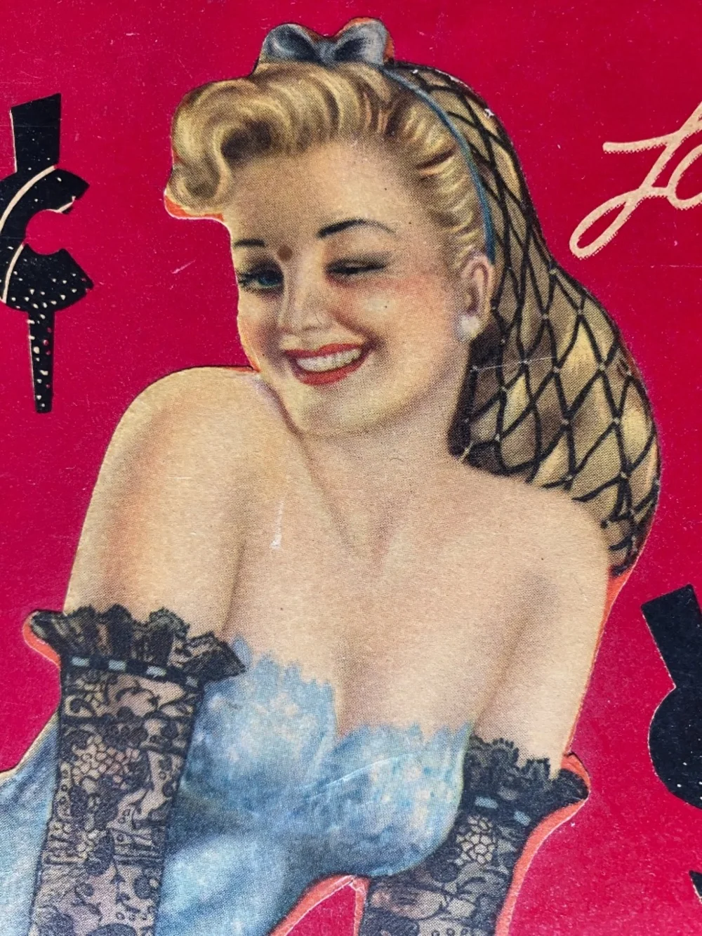 RARE Unused Vintage Pin-up Punchboard Game 
